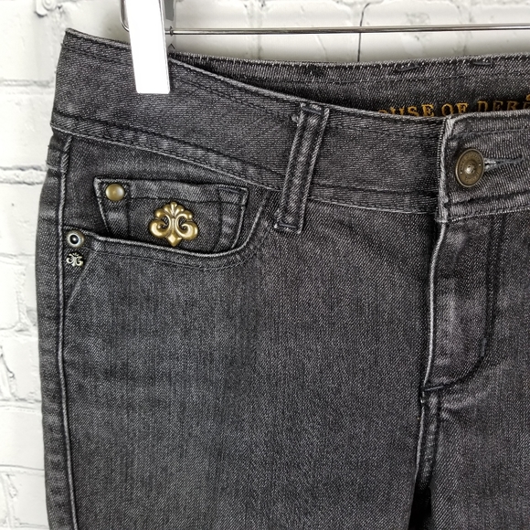 HOUSE OF DEREON | bootcut black wash jeans - Picture 3 of 10